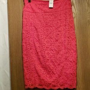 Express red lace skirt